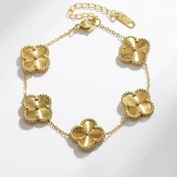 Coffret Clover gourmette+collier+boucles gold