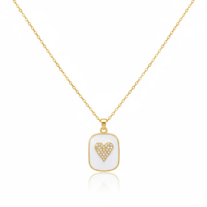Collier cœur nacré Isaline | Vrolise